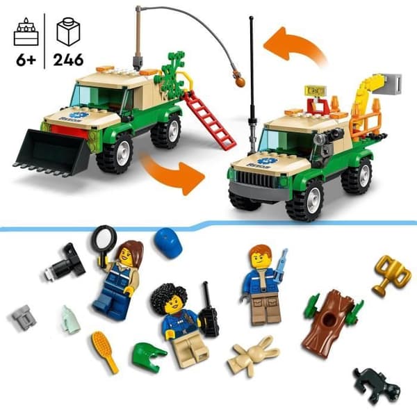 LEGO® City 60353 Räddningsuppdrag för vilda djur, interaktiv byggleksak