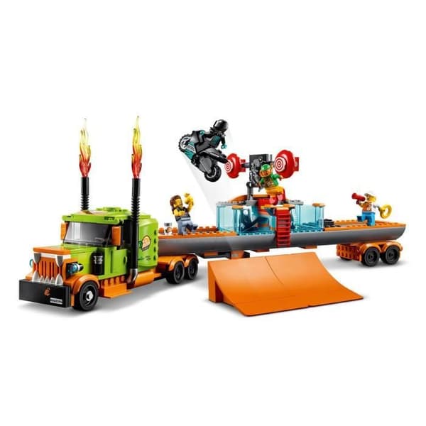 LEGO® 60294 City Stuntz Stuntshowlastbilen, tillbakadragande motorcykel, handfat, byggleksak för barn