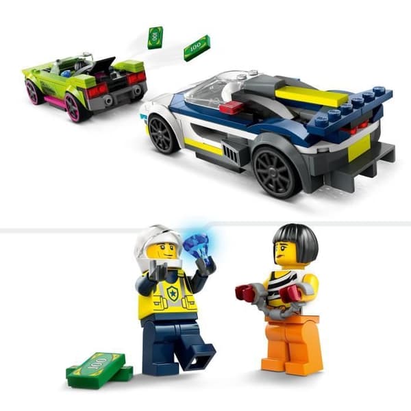 LEGO® 60415 City Jakten mellan polisbilen och superbilen, leksak med minifigurer, present till barn