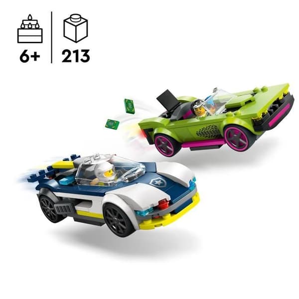 LEGO® 60415 City Jakten mellan polisbilen och superbilen, leksak med minifigurer, present till barn