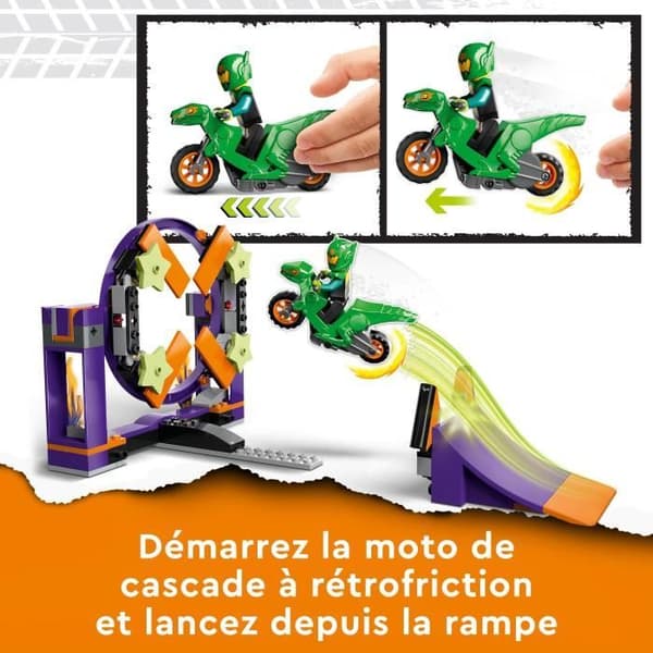 LEGO® City Stuntz 60359 Stuntutmaning: Springbräda, 2-i-1 leksak med dinosauriemotorcykel