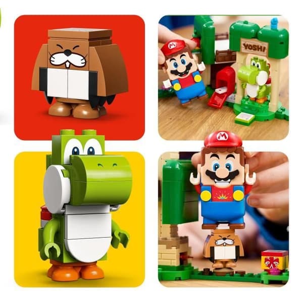 LEGO 71406 Super Mario Expansionsset Yoshis presenthus, Super Mario-leksak, minifigur, med karusell, barn 6 år
