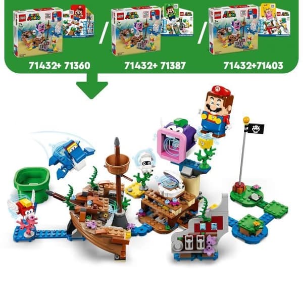 LEGO® 71432 Super Mario Sunken Wreck Adventure Expansion Set med Dorrie, leksak med Cheep Cheep minifigurer