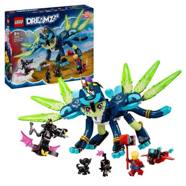LEGO® 71476 DREAMZzz Zoey och ugglakatten Zian, minifigurleksak för barn, med fantastiskt byggbart djur