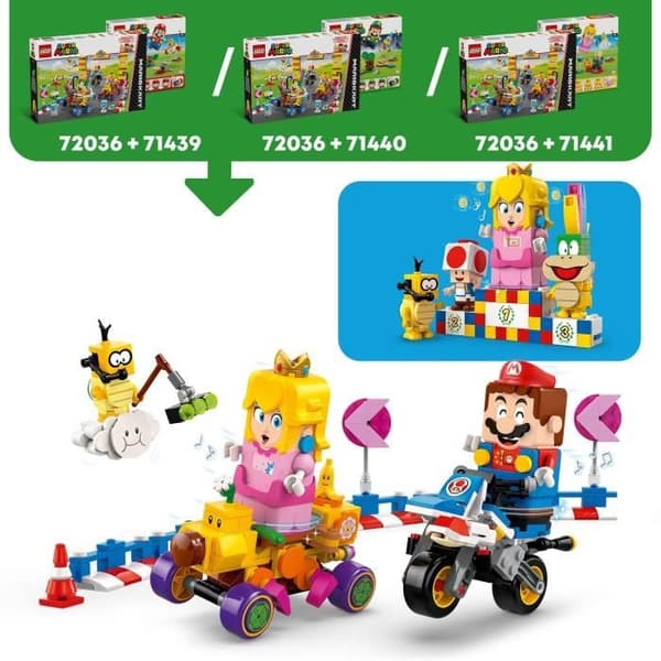 LEGO Super Mario 72036 Mario Kart – Baby Peach och Grand Prize Set – Motorcykelleksak
