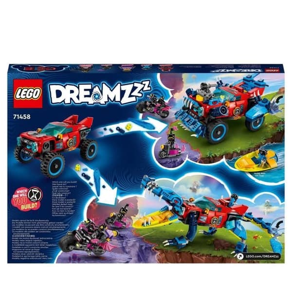 LEGO® DREAMZzz 71458 Krokodilbilen, 2-i-1 leksaksbil, monstertruck