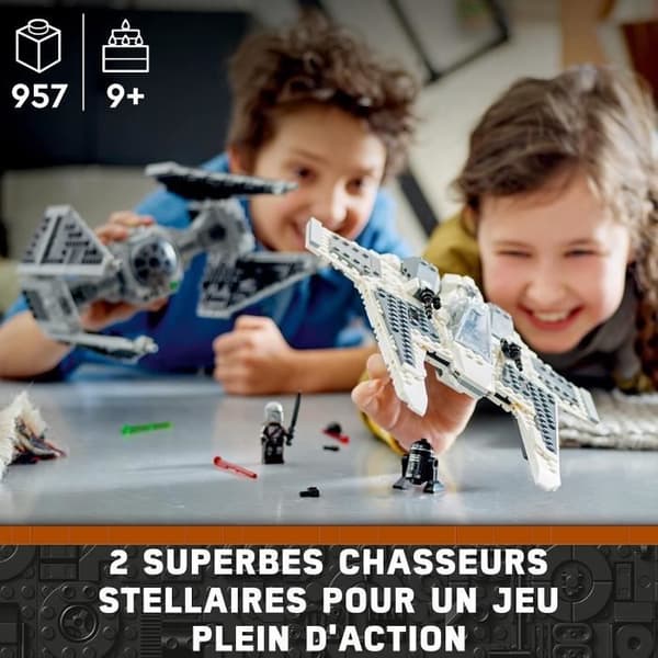 LEGO Star Wars 75348 Mandalorian Fang Fighter vs. TIE Interceptor Starship Toy