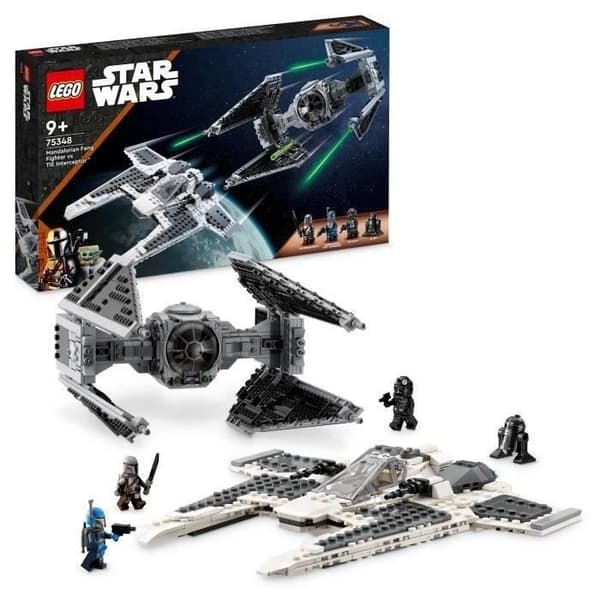 LEGO Star Wars 75348 Mandalorian Fang Fighter vs. TIE Interceptor Starship Toy