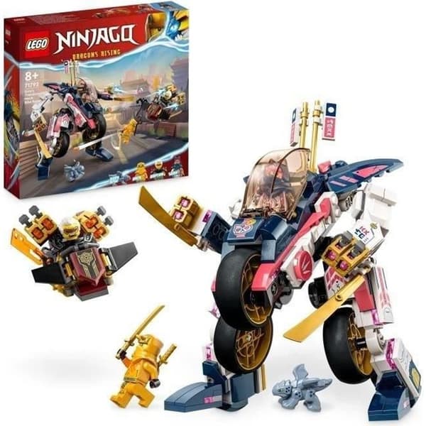 LEGO® NINJAGO 71792 Soras transformerande snabba robot, Ninja-leksak för barn 8 år