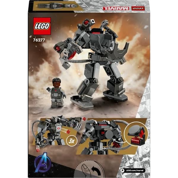 LEGO® 76277 Marvel War Machine Robotrustning, Robotleksak med: 3 skjutkanoner, MCU-karaktär
