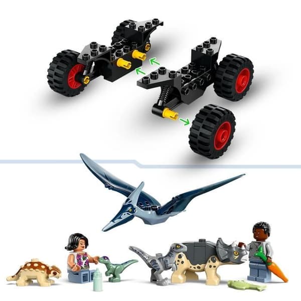 LEGO® 76963 Jurassic World Baby Dinosaur Rescue Center, leksak med triceratops och Velociraptor minifigurer