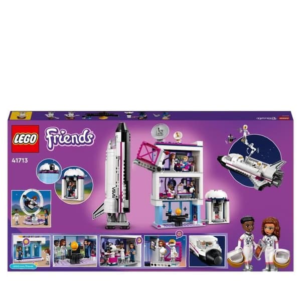 LEGO 41713 Friends Olivias rymdakademi, Toy on Space, med raket och simulator, present till barn från 8 år