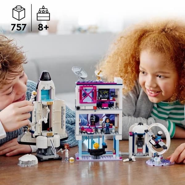 LEGO 41713 Friends Olivias rymdakademi, Toy on Space, med raket och simulator, present till barn från 8 år