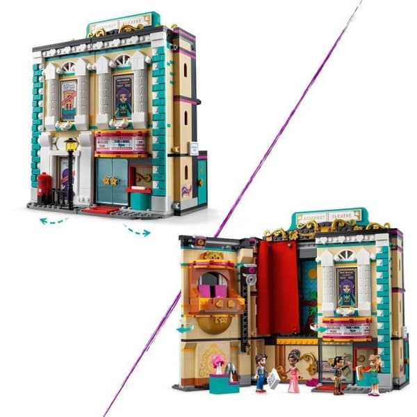 LEGO 41714 Friends Andreas teaterskola, pedagogisk leksak, med tillbehör för minidockor, flickor och pojkar från 8 år och uppåt