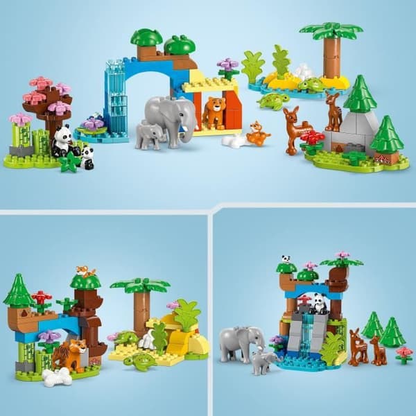 LEGO DUPLO My Town 10446 Vilda djurfamiljer 3-i-1 - Tidiga inlärningsspel med djur