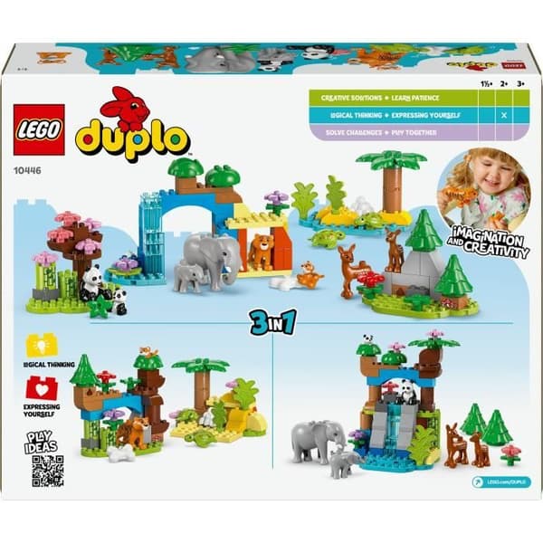 LEGO DUPLO My Town 10446 Vilda djurfamiljer 3-i-1 - Tidiga inlärningsspel med djur
