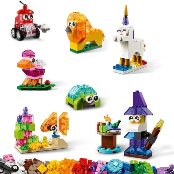 LEGO® 4+ Classic 11013 kreativa genomskinliga klossar, byggset med klossar inklusive djur för barn