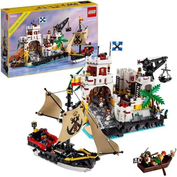 LEGO® 10320 ikoner Eldorado fästning, vuxenmodellsats med piratskepp och 8 minifigurer