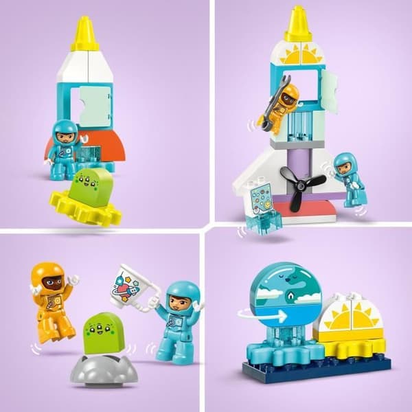 LEGO® 10422 DUPLO rymdfärjaäventyr 3-i-1, raketbyggande leksak, pedagogisk lek