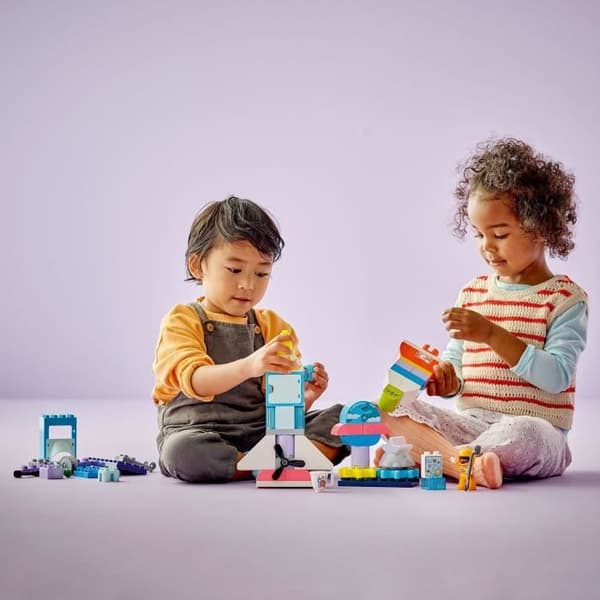 LEGO® 10422 DUPLO rymdfärjaäventyr 3-i-1, raketbyggande leksak, pedagogisk lek
