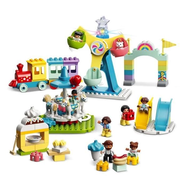 LEGO® 10956 DUPLO® Town Barnleksakspark 2+ år med tåg, karusell och pariserhjul