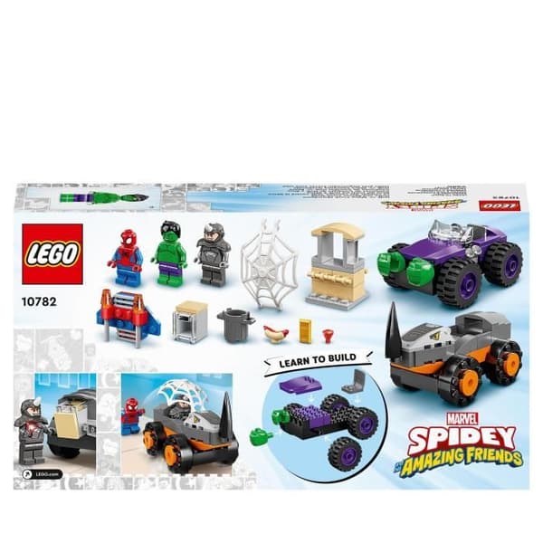 LEGO® 10782 Marvel Spidey and His Amazing Friends Truck Battle, Hulk vs. Rhino, Toy Children +4 Years