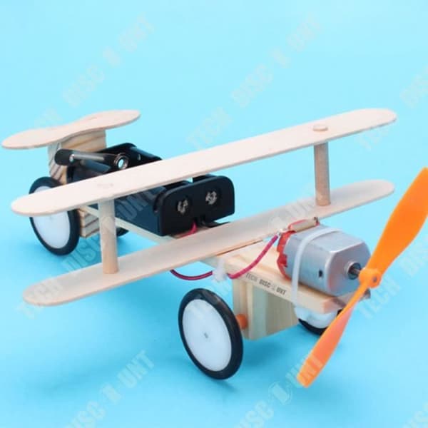TD® Elektrisk DIY Flygplan Leksak Barnhand Biplan Intellektuell utveckling Vetenskaplig experimentell modell Utbildningsspel