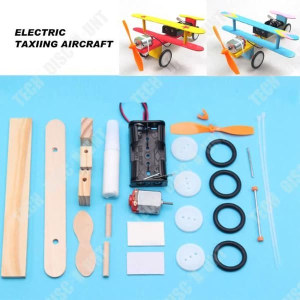 TD® Elektrisk DIY Flygplan Leksak Barnhand Biplan Intellektuell utveckling Vetenskaplig experimentell modell Utbildningsspel