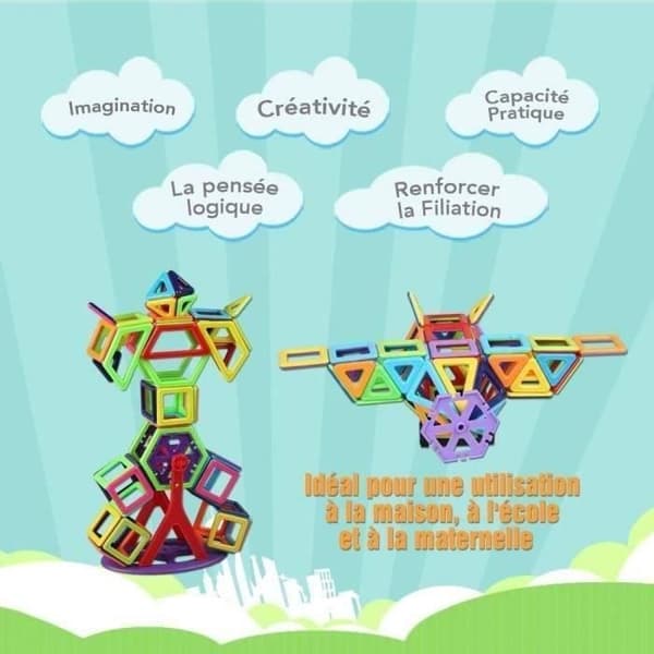 TD® magnetiska byggklossar för barn 108 delar Mini magnetiska konstruktionsspel Kreativ pedagogisk leksak, present till födelsedagsfest