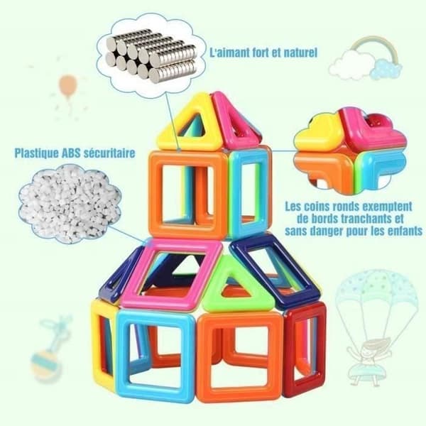 TD® magnetiska byggklossar för barn 108 delar Mini magnetiska konstruktionsspel Kreativ pedagogisk leksak, present till födelsedagsfest