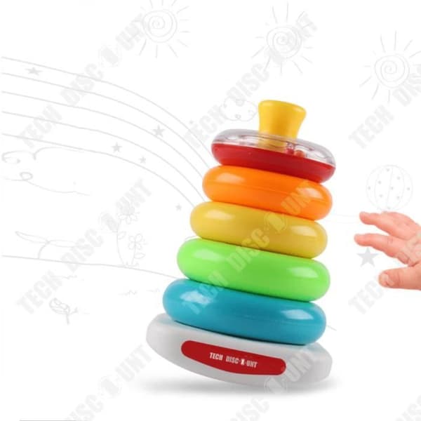 TD® Pedagogiska leksaker för spädbarn från 0 till 3 år Regnbågsring Jenga Tumbler Lek Lär dig form, färg, storlek