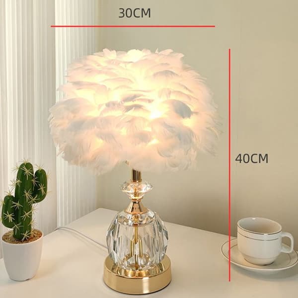 CONFOZEN® Feather Bordslampa 30*40cm - Tre ljusstyrkanivåer - Tryckknappsbrytare