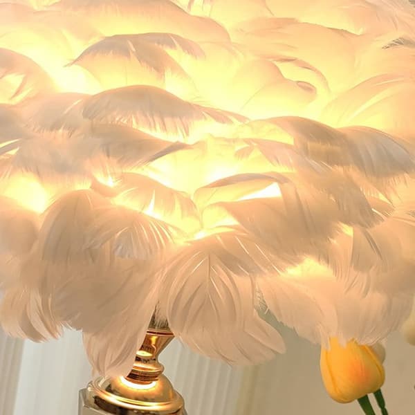 CONFOZEN® Feather Bordslampa 30*40cm - Tre ljusstyrkanivåer - Tryckknappsbrytare