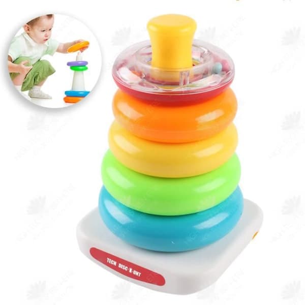 HTBE® för tidig utbildning leksak baby pussel 0-3 år gammal baby leksak kopp leksak säkerhetsplast material ring stapling musik