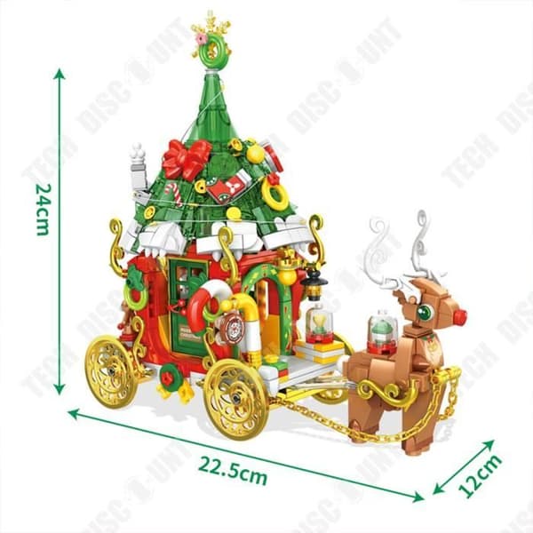 TD® Julälgbil med ljuspussel Kompatibel med Lego småpartiklar Byggstenar Present till barn