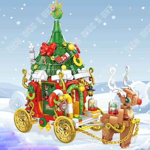 TD® Julälgbil med ljuspussel Kompatibel med Lego småpartiklar Byggstenar Present till barn