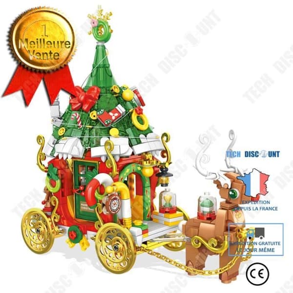 TD® Julälgbil med ljuspussel Kompatibel med Lego småpartiklar Byggstenar Present till barn