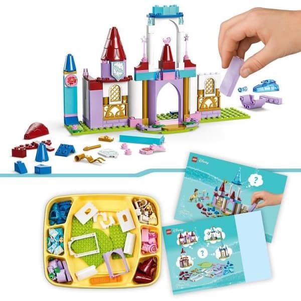 LEGO® Disney Princess 43219 kreativa slott, leksaksslott med Belle och Askungen minidockor