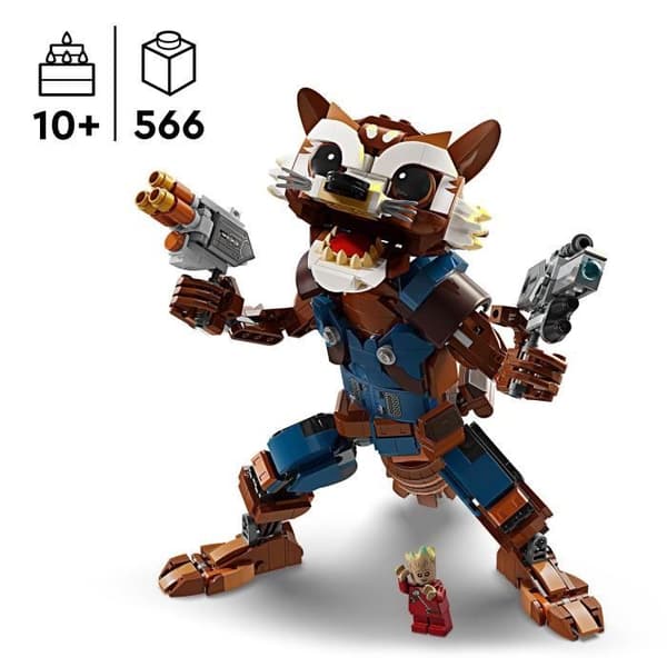 LEGO® 76282 Marvel Rocket and Baby Groot, barnleksak, Guardians of the Galaxy Movie, Superhero Minifigure