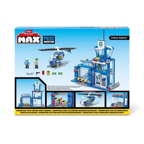 Byggsatser - ZURU - Polisstation Medium - 321 bitar - Polisstation - Helikopterplatta inkluderad