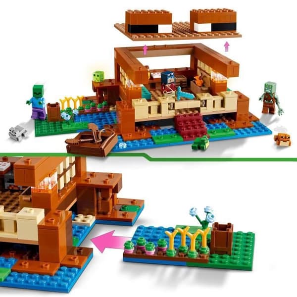 LEGO® 21256 Minecraft Grodhuset, Leksak med djurminifigurer, Karaktärer: Zombie och Explorer