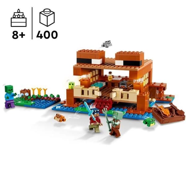 LEGO® 21256 Minecraft Grodhuset, Leksak med djurminifigurer, Karaktärer: Zombie och Explorer