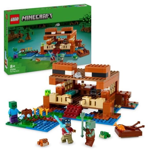 LEGO® 21256 Minecraft Grodhuset, Leksak med djurminifigurer, Karaktärer: Zombie och Explorer
