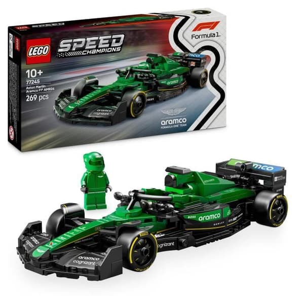 LEGO Speed Champions 77245 F1-bil Aston Martin Aramco AMR24 - Leksak för pojkar 10 år