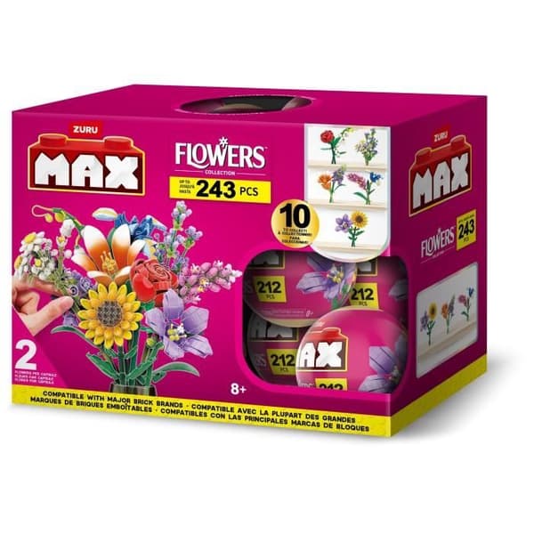 Byggsats - ZURU - Långa blommor - max 243 stycken - 10 mönster - Bukett att montera