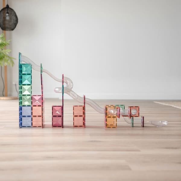 CONNETIX Byggplattor Magnetiska Pastell Bollbana Paket, 80 Delar