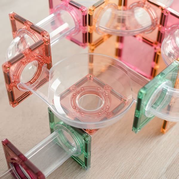CONNETIX Byggplattor Magnetiska Pastell Bollbana Paket, 80 Delar