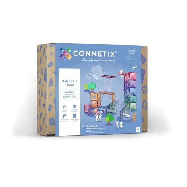 CONNETIX Byggplattor Magnetiska Pastell Bollbana Paket, 80 Delar