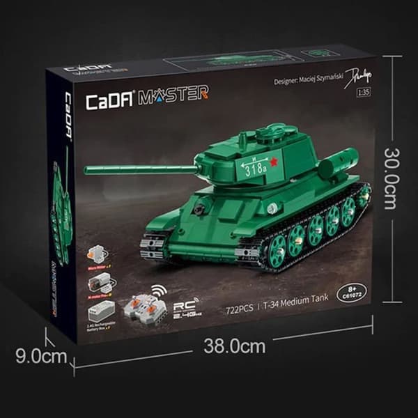 CaDA C61072W - Medel T-34 (722 delar) Byggsats