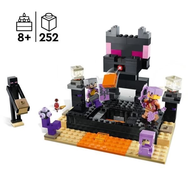 LEGO Minecraft 21242 The End Arena, Toy with Lava, Ender Dragon och Enderman Minifigure